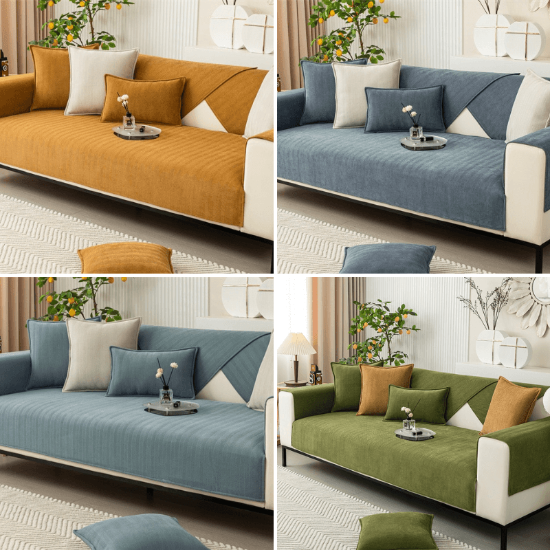 Einfach anzubringender, rutschfester Sofabezug aus Fleece, schützt und verschönert Ihr Sofa.
