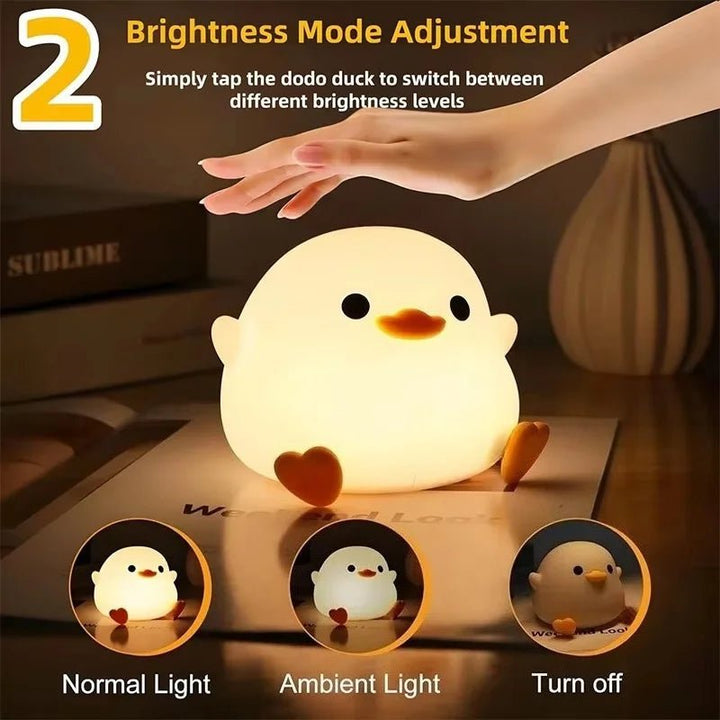 Kinder LED-Nachtlicht Ente, batteriebetrieben, tragbar, sicheres und niedliches Design für Kleinkinder.