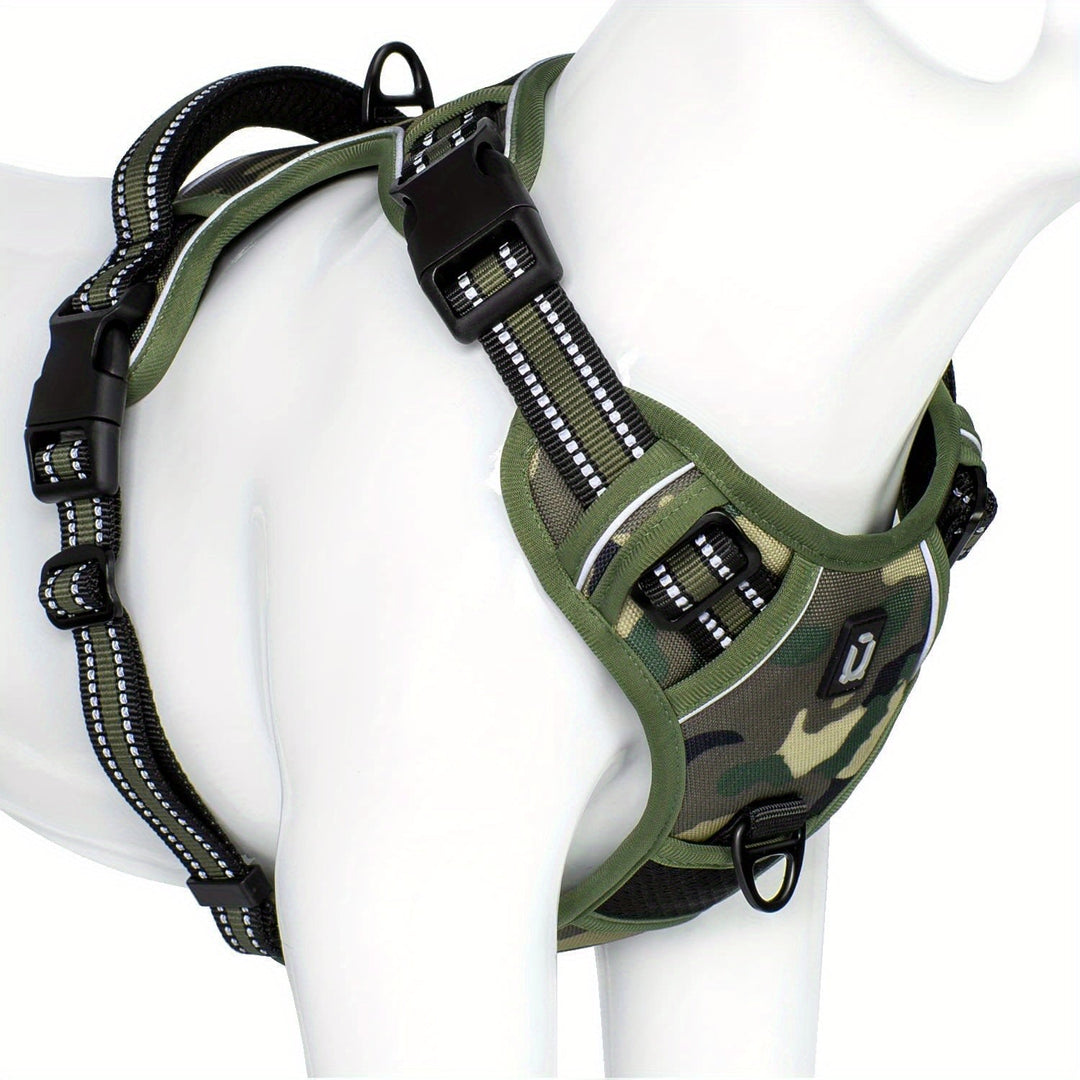 SafeWalk Hundegeschirr von allen Seiten: zeigt ergonomisches Design & einfache Anpassung.