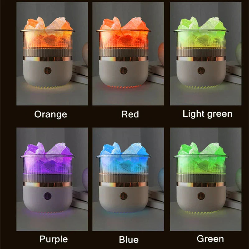 Aromatherapie Salzlampe: USB Luftbefeuchter mit natürlichem Salzkristall für Entspannung.