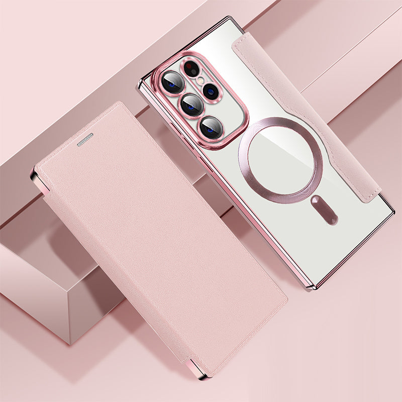 Samsung Flip-Hülle: Moderner Rundumschutz mit Ringhalter, Kartenschlitz & RFID-Abschirmung für S24/S23/S22.