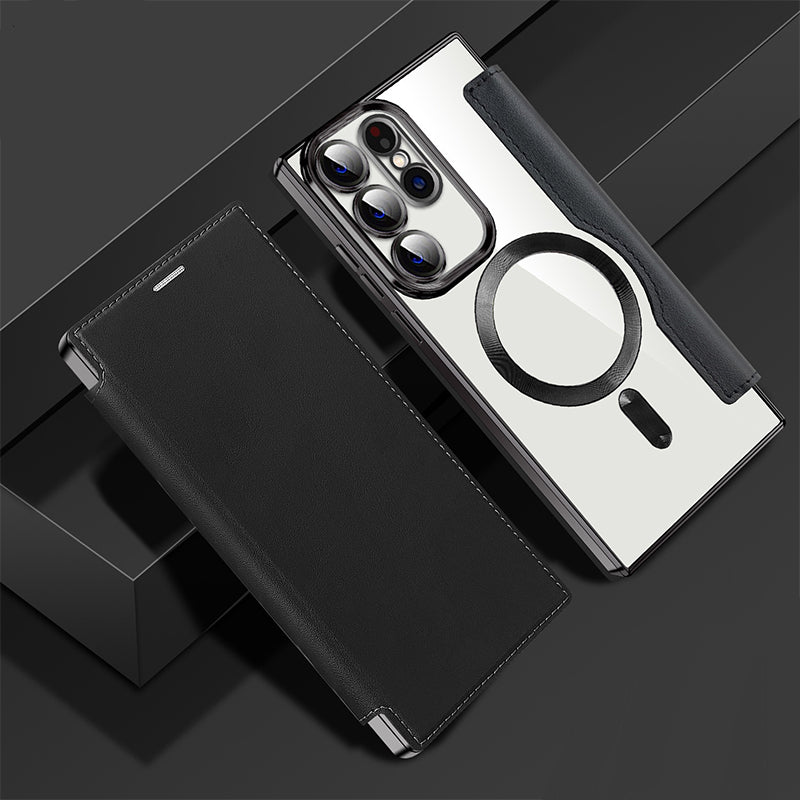 Nahaufnahme des robusten, integrierten Ringhalters an der eleganten Samsung Flip-Hülle. Zusätzlicher Halt & Sicherheit.