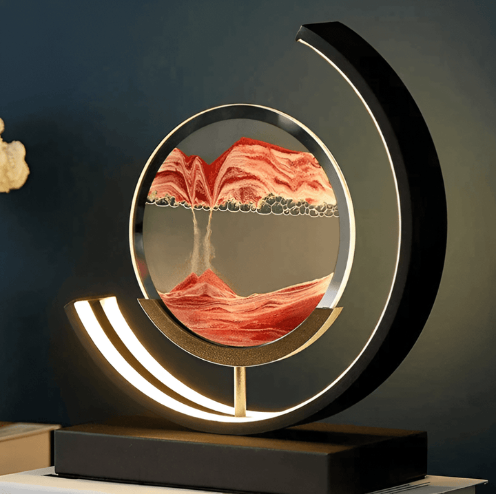 Entspannende Sand Glow LED Sandlampe; ideal für Meditation, Schlafzimmer & ruhige Abendstimmung.