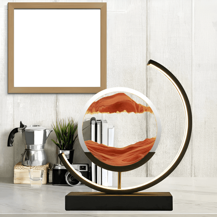 Faszinierende Sand Glow LED Sandlampe; beweglicher Sand erzeugt einzigartige, beruhigende Lichtmuster.