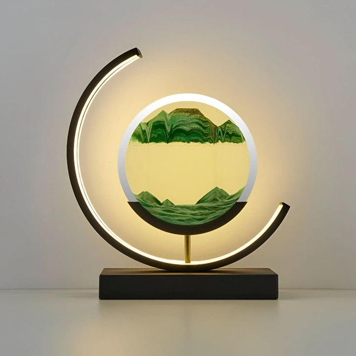 Elegante Sand Glow LED Sandlampe für moderne Wohnzimmer & Schlafzimmer; schafft warmes Stimmungslicht.
