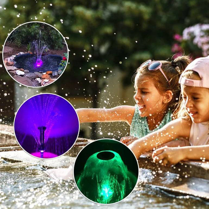 Sandsberg Teichpumpe mit Farbwechsel-LEDs, schafft magische Lichteffekte im Gartenteich & Wasserspiel.