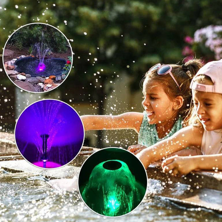 Sandsberg Teichpumpe mit Farbwechsel-LEDs, schafft magische Lichteffekte im Gartenteich & Wasserspiel.