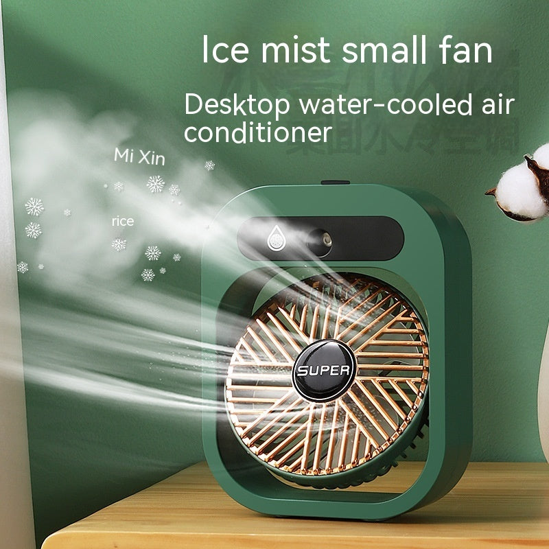 Effektive Kühlung und Befeuchtung mit dem Sandsberg wiederaufladbaren Nebelventilator für heiße Sommertage.