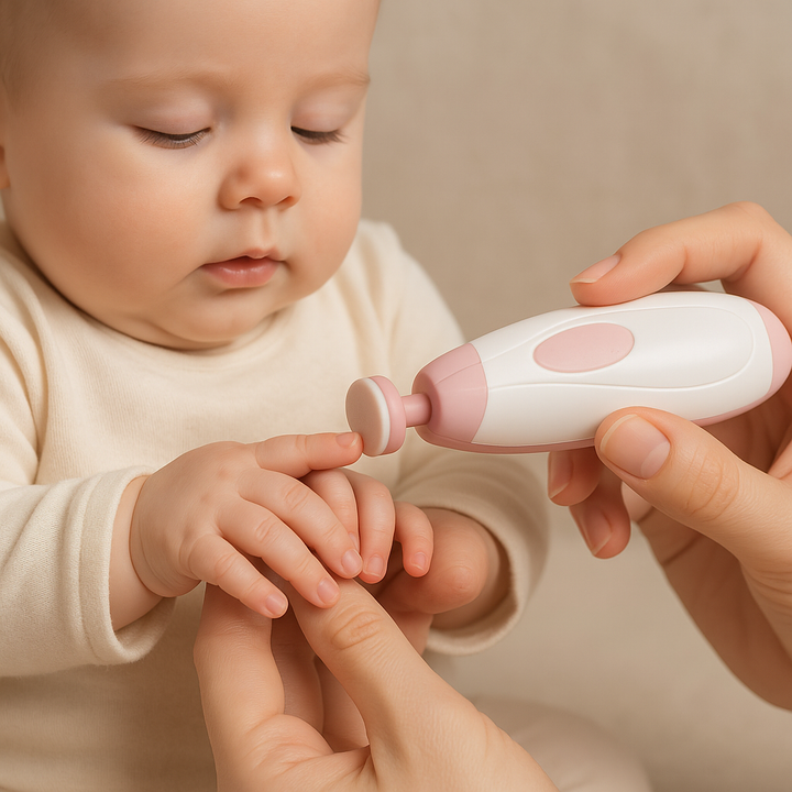 Sanfte elektrische Baby-Nagelfeile für sichere Neugeborenenpflege und Babypflege.