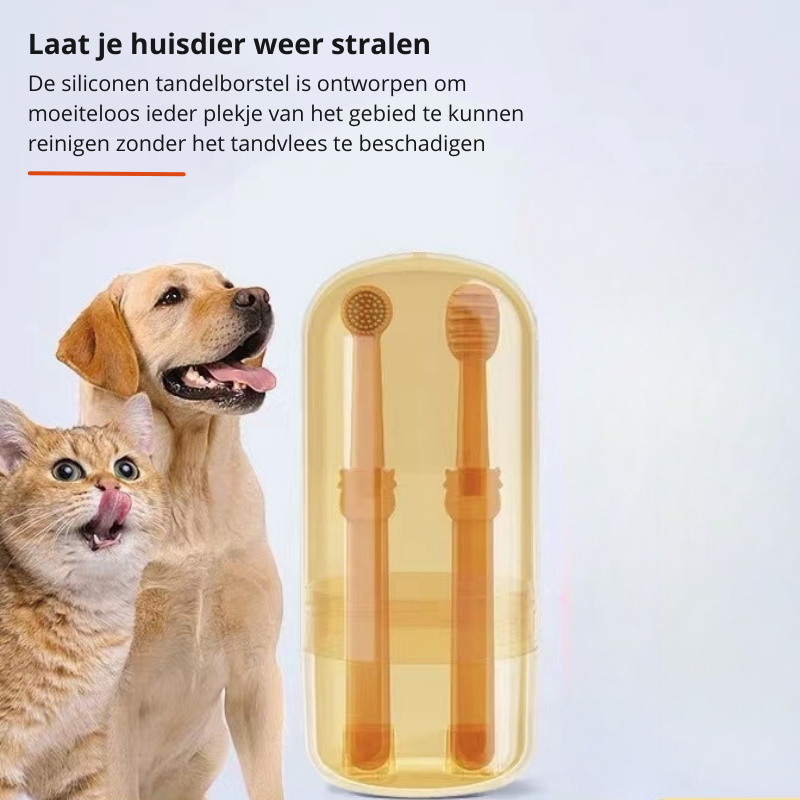 Silikon-Hundezahnbürste & Katzenzahnbürste für einfache Zahnpflege. Ideal für Haustiermundhygiene.