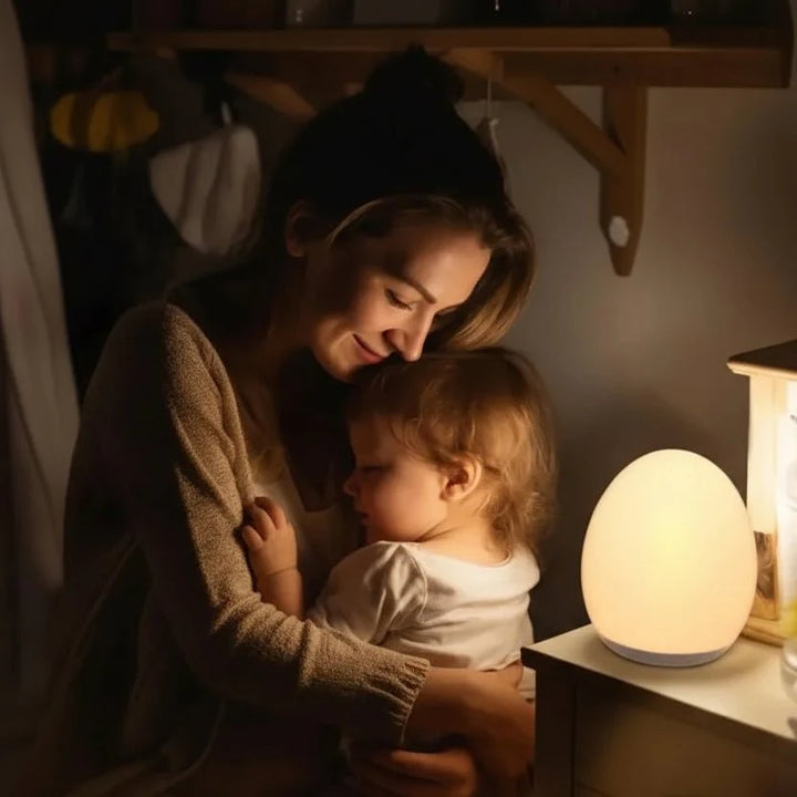 Modernes, dekoratives LED Nachtlicht als stilvolle Tischlampe. Schafft gemütliches Stimmungslicht für Wohnaccessoires.