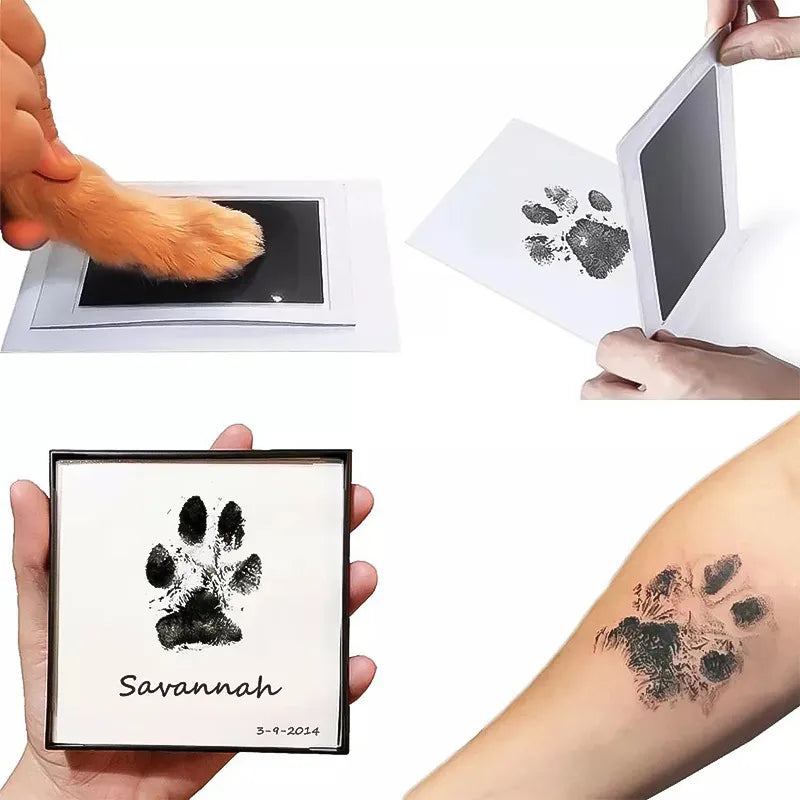 DIY Kreativset für saubere Tier-Pfotenabdrücke von Hund & Katze als persönliches Gedenkstück.