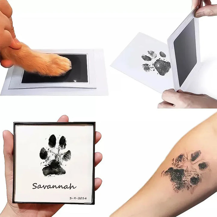 DIY Kreativset für saubere Tier-Pfotenabdrücke von Hund & Katze als persönliches Gedenkstück.