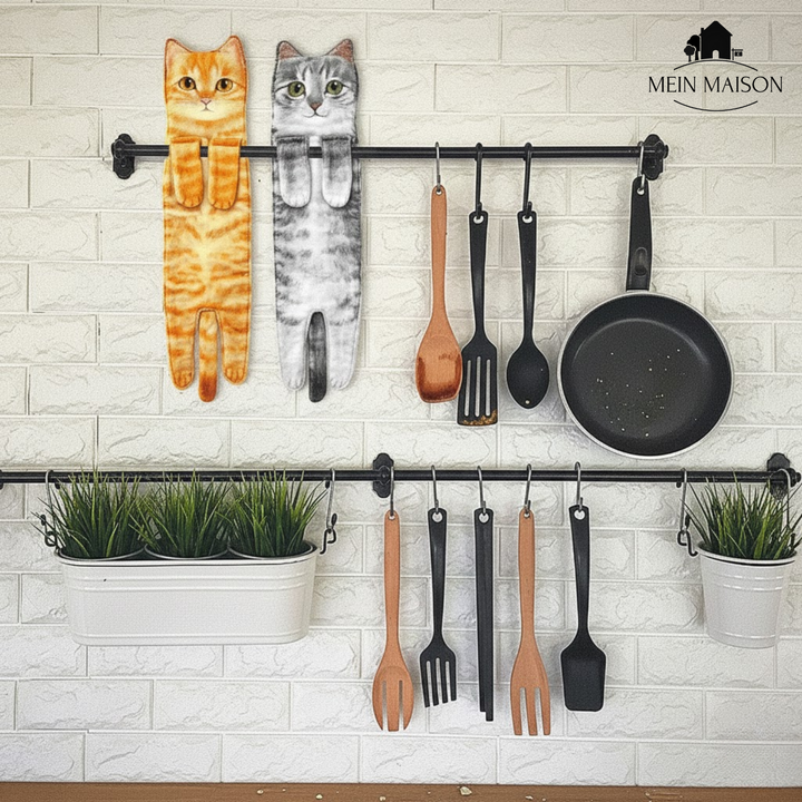 Praktisches Katzen-Handtuch, ideal für Küche oder Badezimmer, hoch saugfähig & dekorativ.