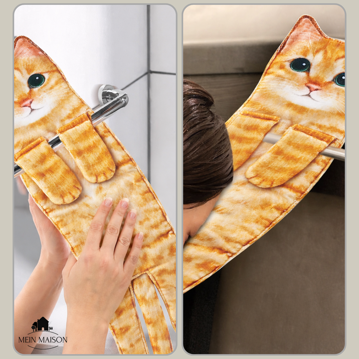 Lustiges Katzenhandtuch für die Küche, ein tolles Haustier-Geschenk, saugfähig & süß.