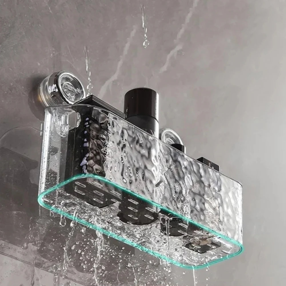 Saugnapf Duschregal für Shampoo & Seife. Platzsparende Badaufbewahrung ohne Bohren, hält Ihr Bad organisiert.