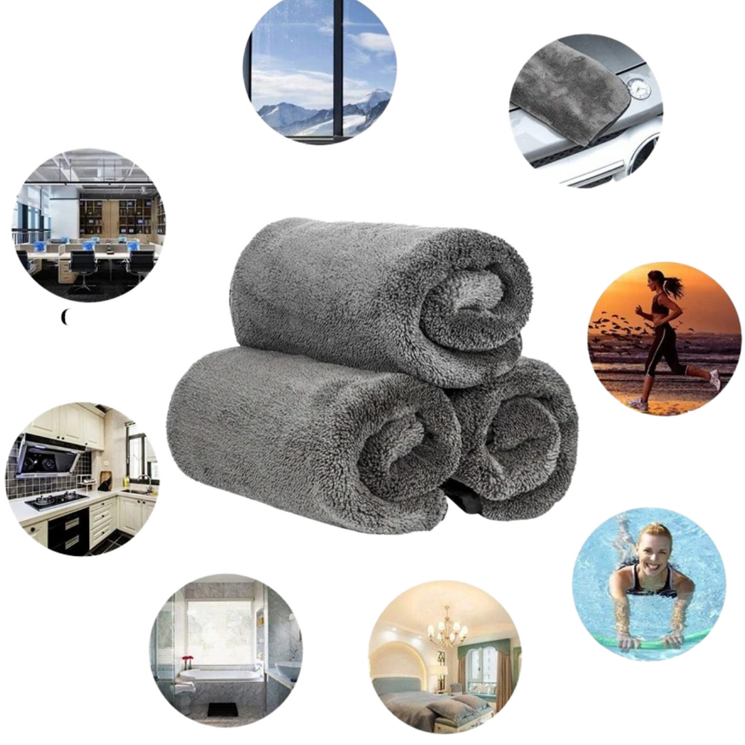 Hochwertiges Mikrofaser Badetuch 40x60cm, trocknet schnell und streifenfrei, ideal für tägliche Hygiene.