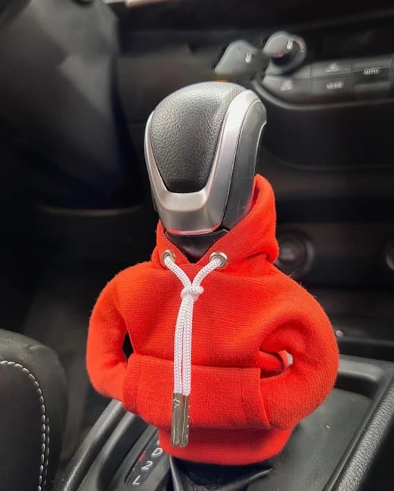 Schaltknauf Hoodie Abdeckung in Schwarz für Autoinnenraum. Schützt & personalisiert dein Fahrzeug.