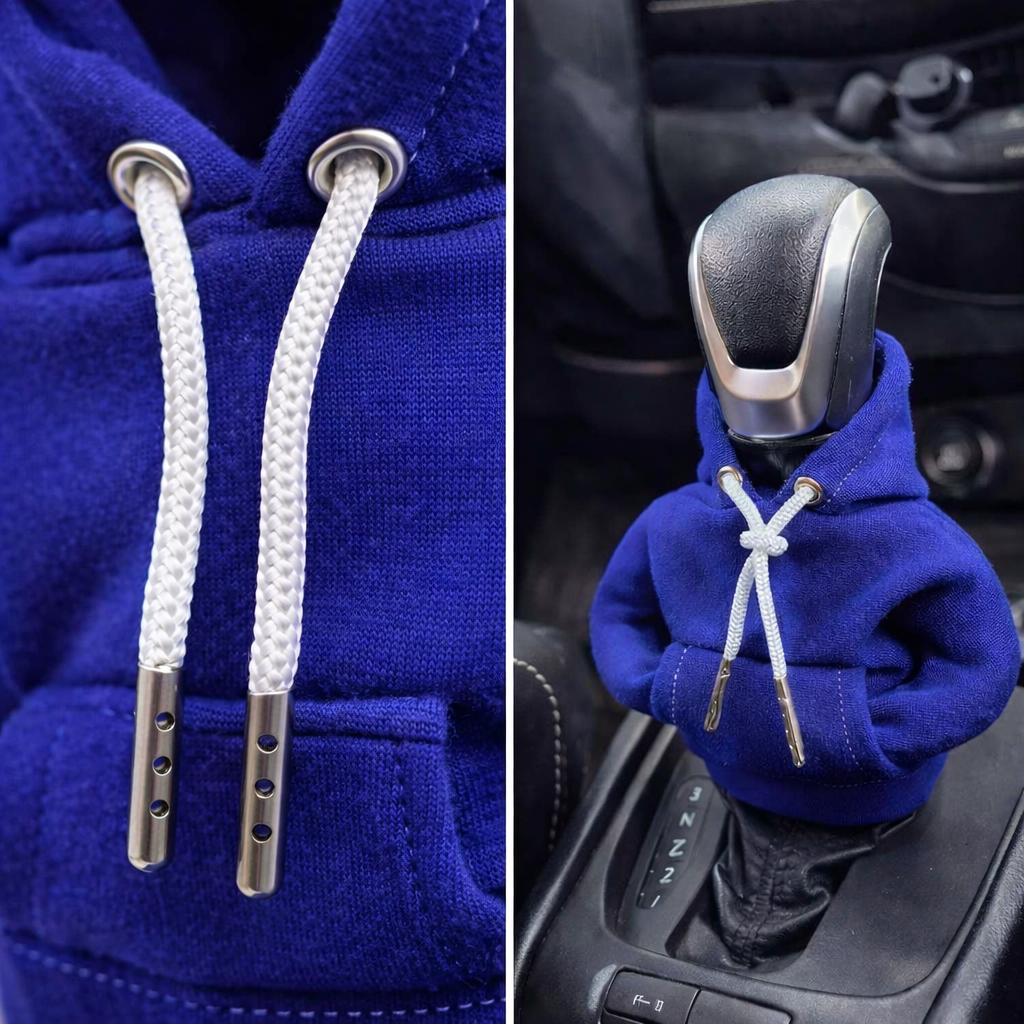 Weiche Schaltknauf Abdeckung im Hoodie-Design. Bequemer Schaltknauf-Schutz & coole Autodekoration.