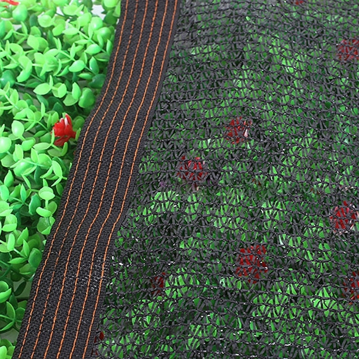 Grünes Schattiernetz als UV-Schutz und Hitzeschutz für Pflanzen und Menschen im Garten.