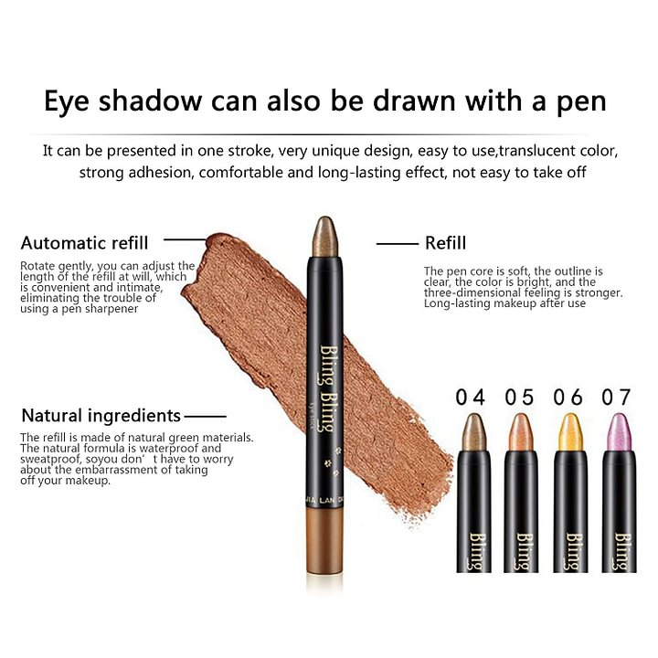 Zweifarbiger Lidschattenstift, glitzernd & cremig, ideal für strahlende Ombre-Looks.