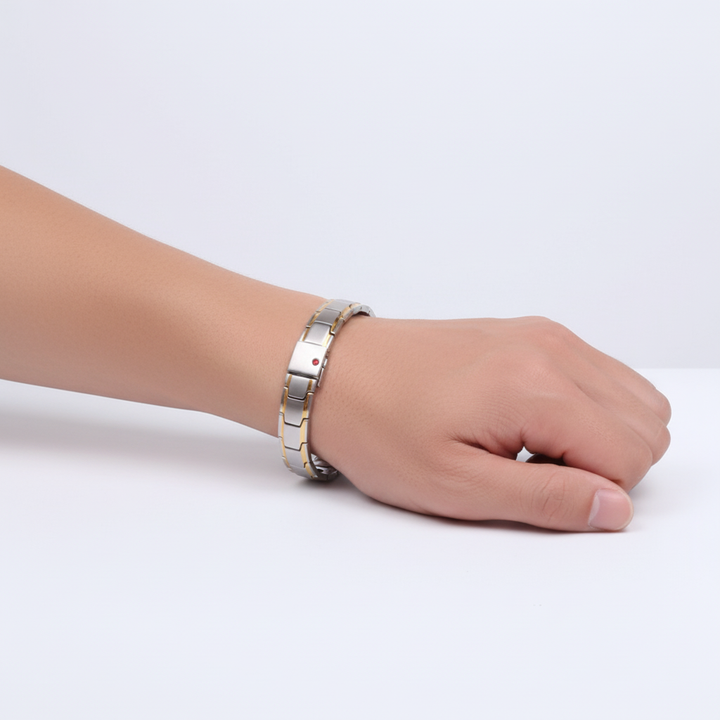 Edelstahl Herrenarmband, magnetisch, elegant; SlimAura Magnetarmband für Herren.