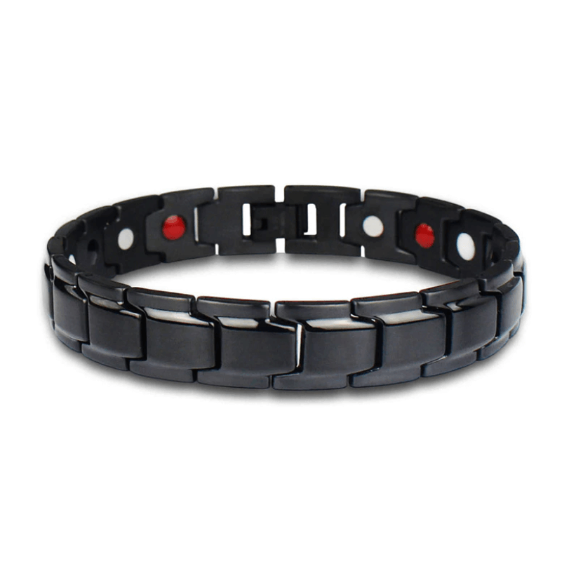 Edelstahl Magnetarmband für Herren, poliert; SlimAura Schmuck für ein vitales Gefühl.