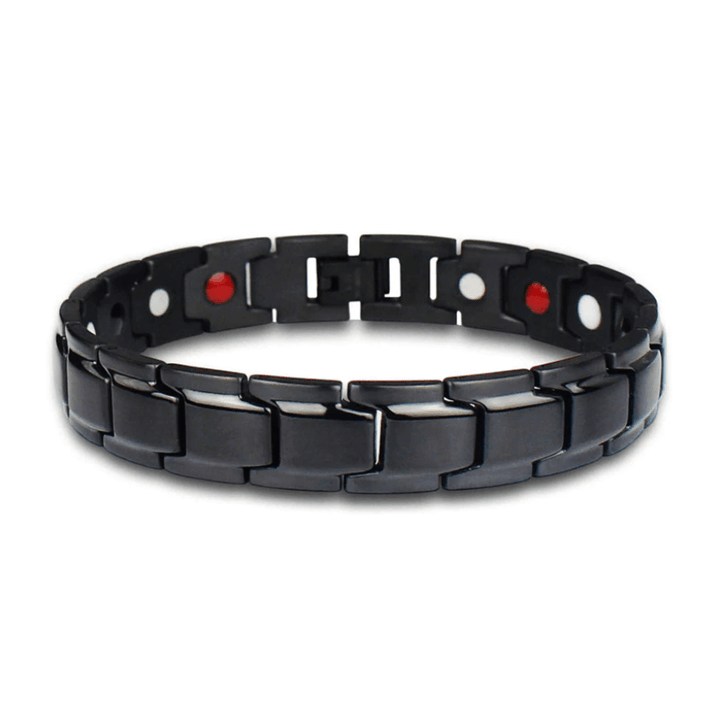 Edelstahl Magnetarmband für Herren, poliert; SlimAura Schmuck für ein vitales Gefühl.