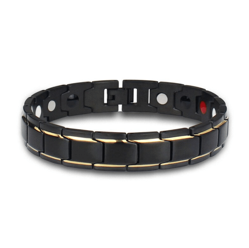 Schlichtes Herrenarmband, magnetisch, Edelstahl; zeitloser Wellness-Schmuck für Männer.
