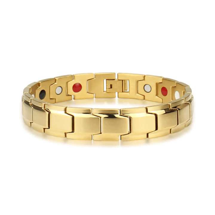 Trendiges Herren Magnetarmband, Edelstahl-Optik; stilvoller Schmuck für Wellness & Vitalität.