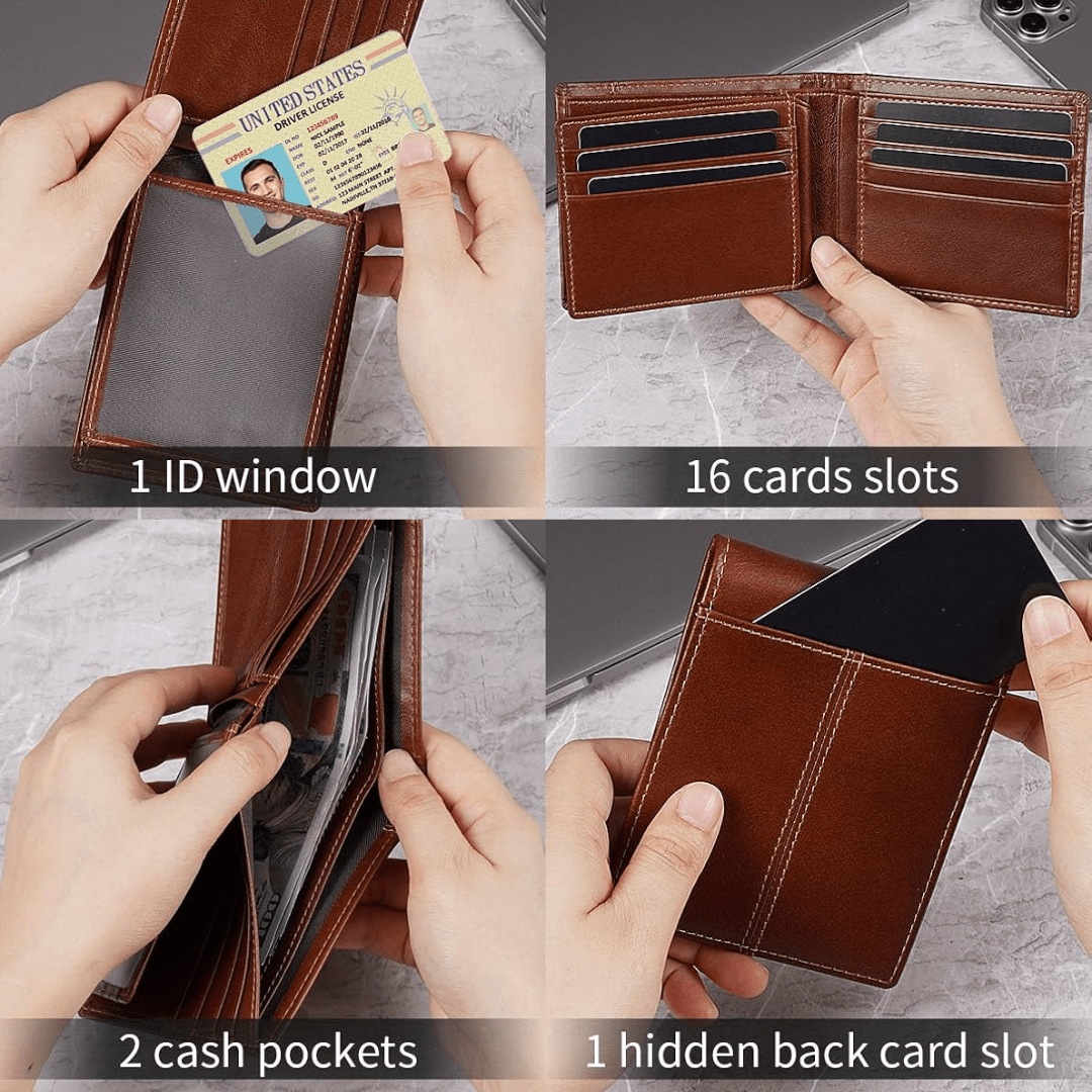 Stilvolles Herren-Accessoire: Echtleder-Geldbörse mit RFID-Schutzfunktion und elegantem Design.
