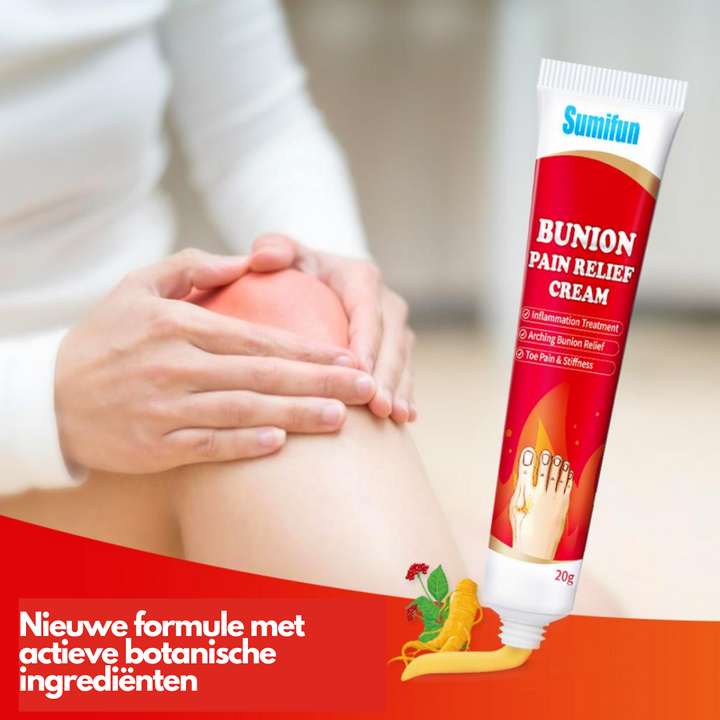Abbildung der SchmerzRelief Creme Tube. Zur Pflege von Füßen & Gelenken, lindert Schmerzen, Muskelkater & Entzündungen.