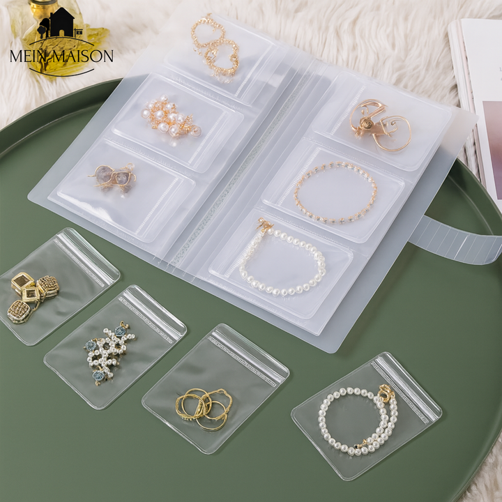 Schmuck Organizer Buch für glänzende, entknotete Halsketten, Ringe & Ohrringe. Perfekte Schmuckaufbewahrung.