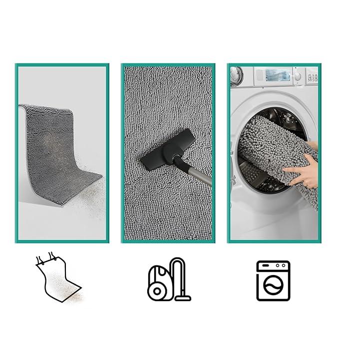 Graue Schmutzfangmatte für Hunde, hält Schmutz und Nässe draußen. Ideal für den Eingangsbereich, sorgt für ein sauberes Zuhause.