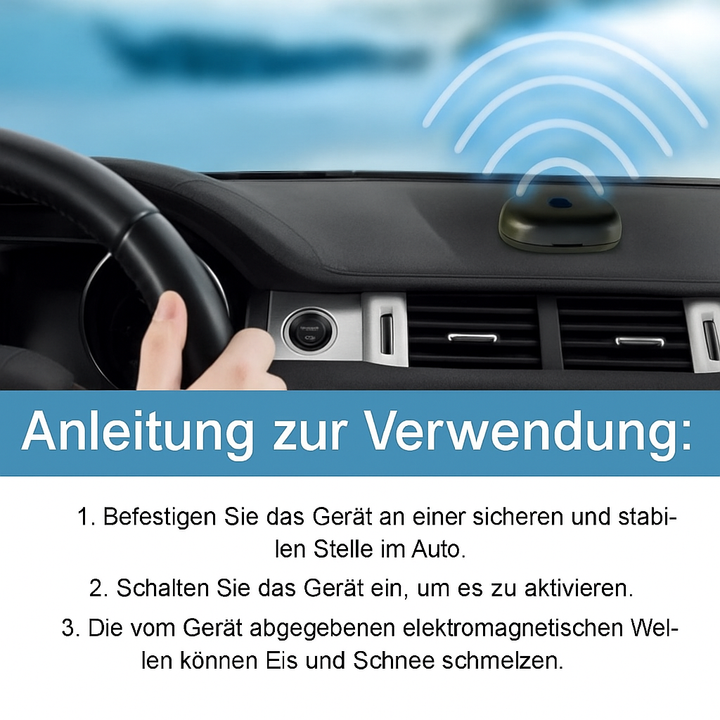 Intelligenter solarbetriebener Auto Enteiser. Kratzfreie, schnell eisfreie Scheiben für Ihr Auto.