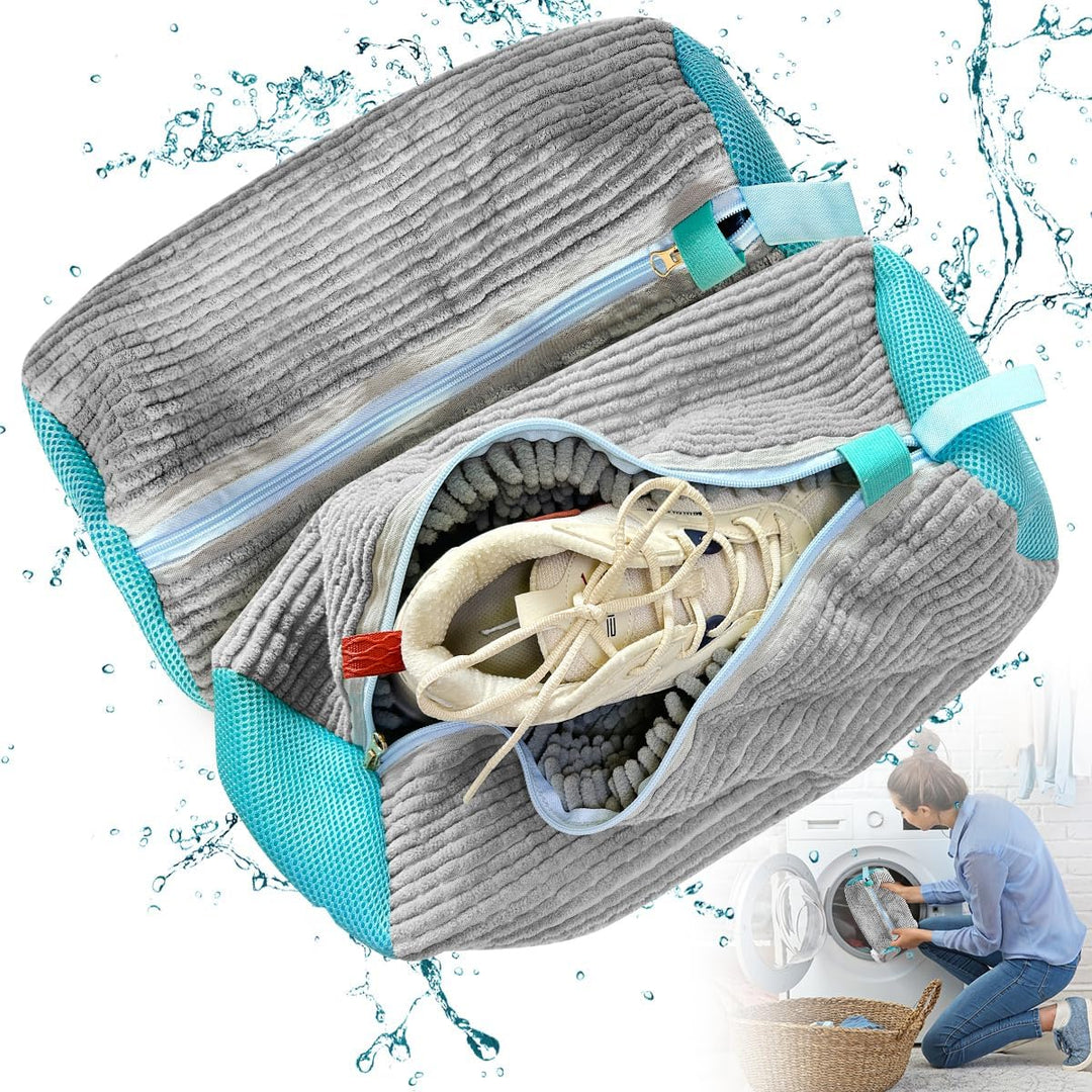 Mit dem Schuhwaschbeutel Sauberkeit für Ihre Schuhe, praktisch & wiederverwendbar.