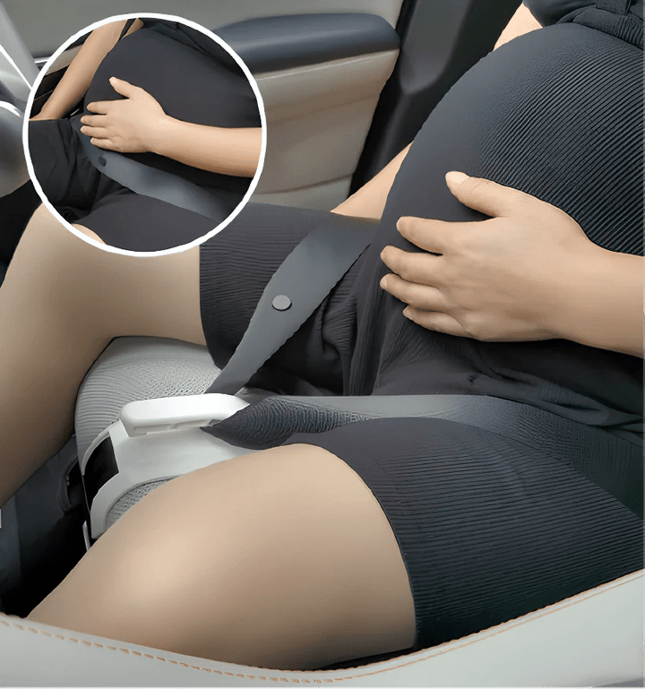 Sicherheitsgurt-Adapter für Schwangere, schützt Babybauch & sorgt für optimalen Fahrkomfort im Auto.