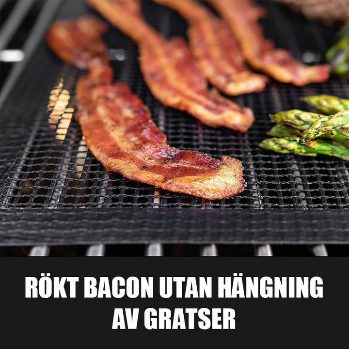 Praktische Antihaft Grillmatte als vielseitiger Küchenhelfer; perfekt für Ofen, BBQ und Camping; schützt vor Anbrennen.