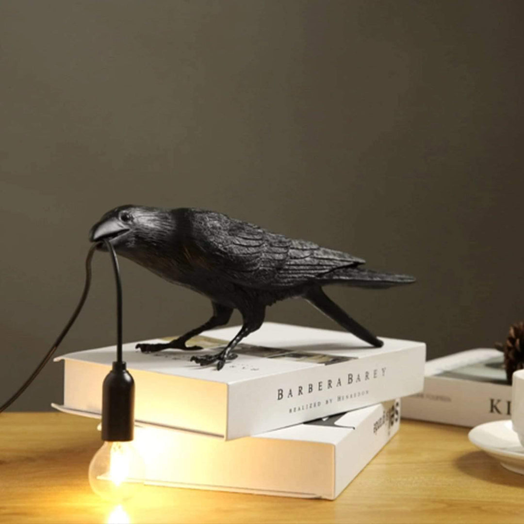 Einzigartige Designer-Rabenlampe, mystische LED-Beleuchtung für Wohnzimmer, Schlafzimmer oder Flur.