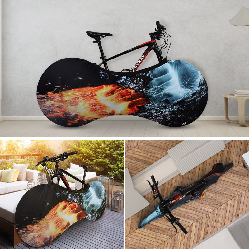 Robuste Fahrradschutzhülle aus Spandex/Polyester, schützt Mountainbike vor Schmutz & Kratzern bei Lagerung.