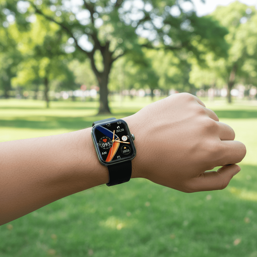 Komfortables Wearable: Gesundheitsuhr misst Blutzucker, Herzfrequenz & Blutdruck, überwacht den Schlaf.