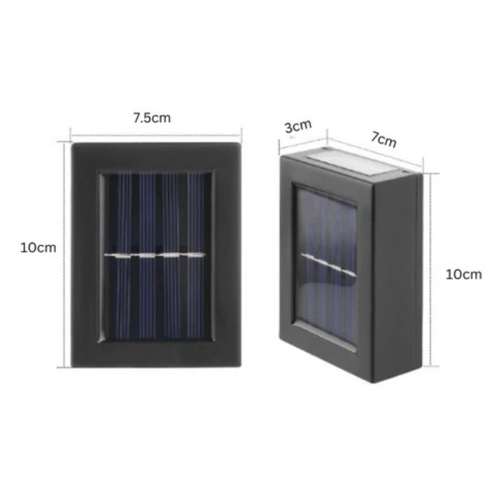 Stilvolle Solar-Gartenleuchte mit Doppel-Schatten-Design, energieeffizient und einfach zu installieren.