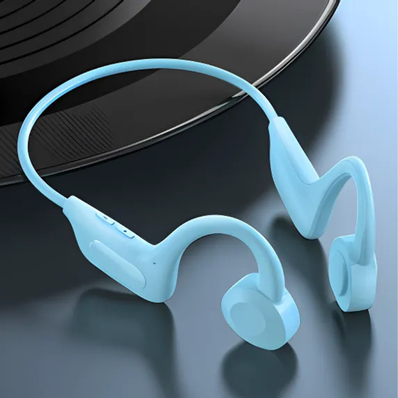 Bluetooth Knochenschall-Kopfhörer in Rosa, kabellos, Open-Ear, ideal für Outdoor-Sport & freies Hören.