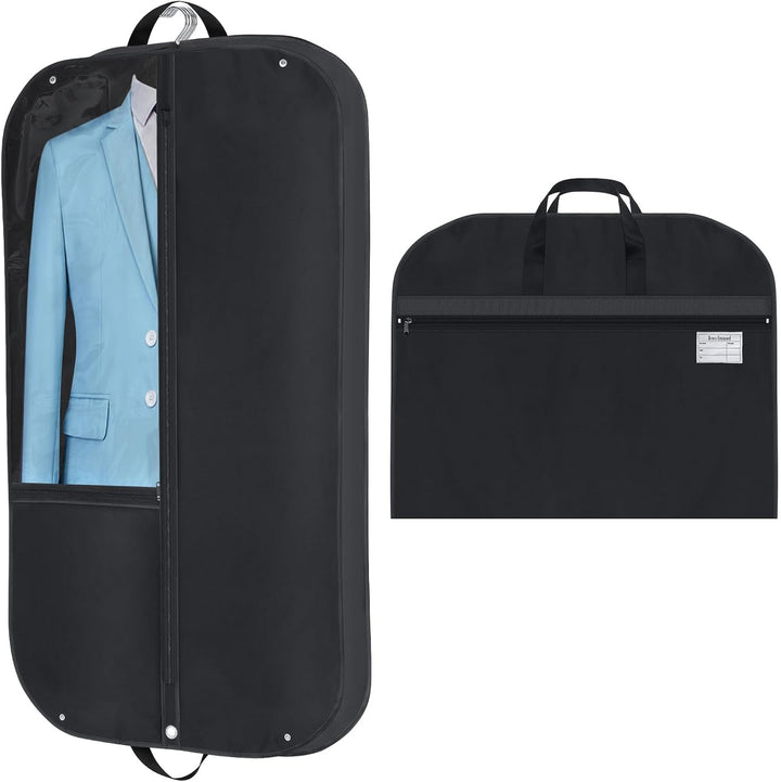 Schwarze wasserdichte Kleidertasche, knitterfrei für Anzüge & Kleider auf Reisen, mit Reißverschluss. Ideal für Business.
