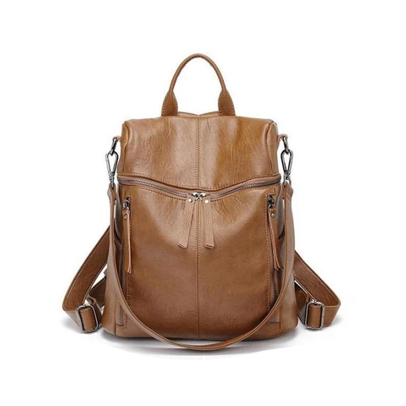 Zeitloser schwarzer Damen Lederrucksack, groß, elegant und extrem robust für langjährige Nutzung.