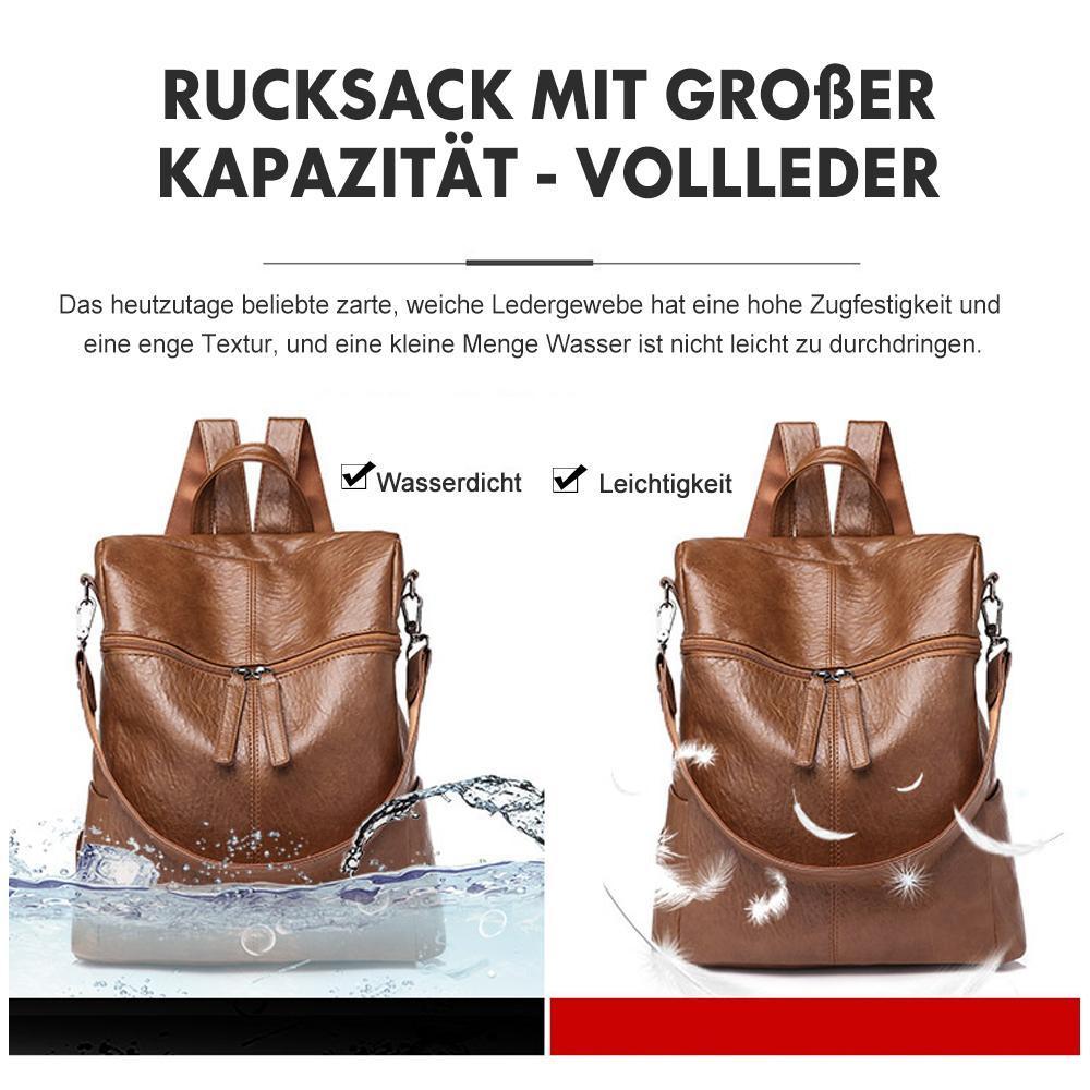 Khaki Damen Lederrucksack, stilvoll & geräumig, ideal für Reise, Uni und Freizeitaktivitäten.