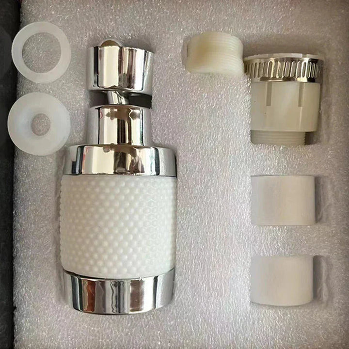 Rostfreier, drehbarer Aufsatzfilter für Küchenarmaturen, verbessert die Spülbecken-Effizienz.