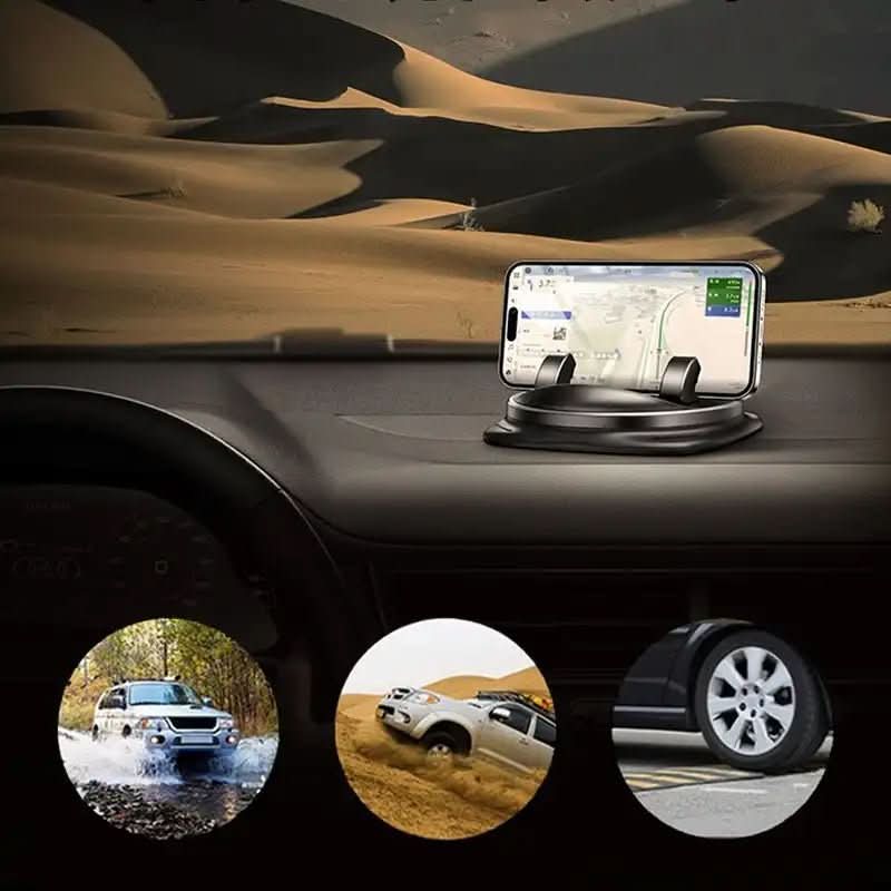 Portabler, flexibler Handyhalter für Schreibtisch, Küche oder Auto. Universal-Smartphonehalterung in Schwarz.