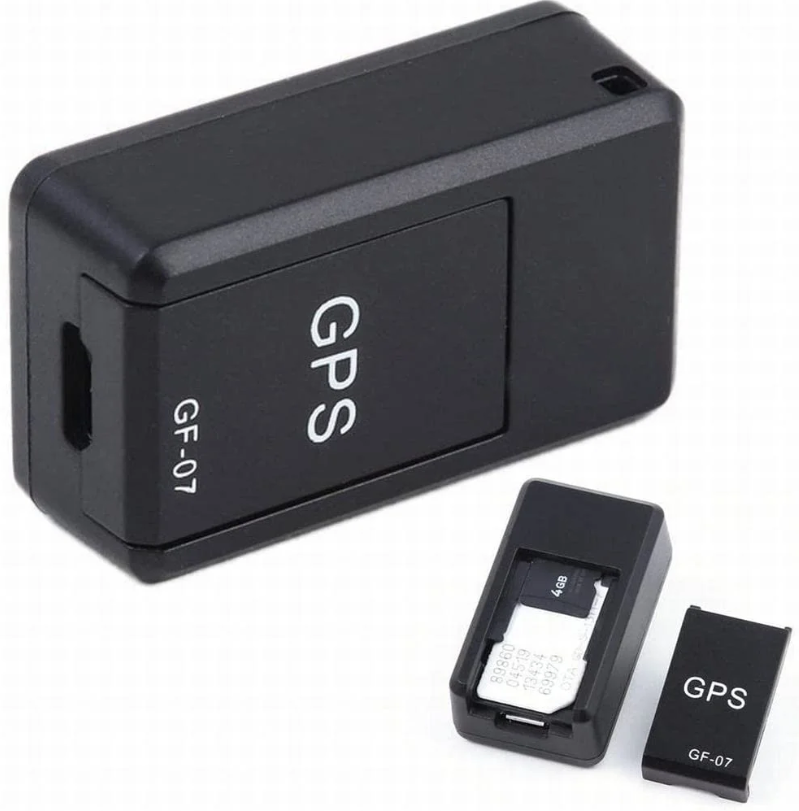 Schwarzer magnetischer GPS Tracker für zuverlässige Ortung von Fahrzeugen & Gepäck. Diebstahlschutz.