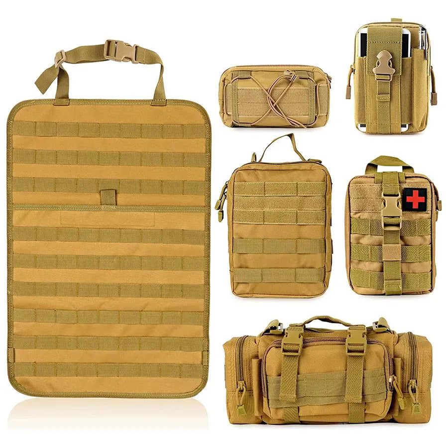 Multifunktionaler Rücksitz-Organizer: universelle Autoaufbewahrung in Schwarz, Grün & Khaki aus Oxford 600D.